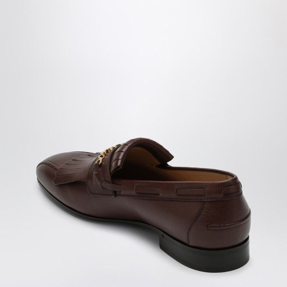 Valentino Garavani Moccasin Vlogo Signature Coffee Color With Fringes Men - Picture 2 of 2